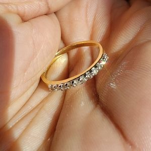 .25 ct Solid gold real diamonds band ring